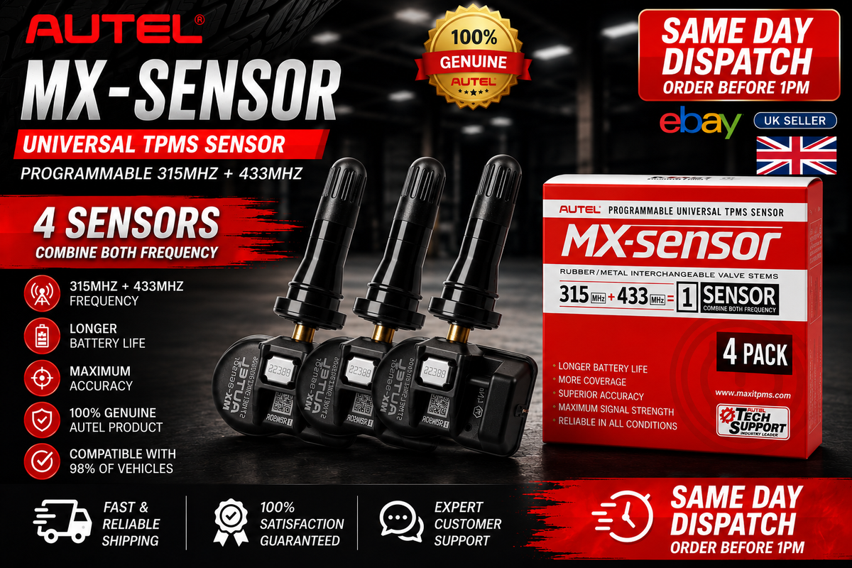 Genuine Autel MX-Sensor Universal TPMS Sensor – Rubber Valve x3