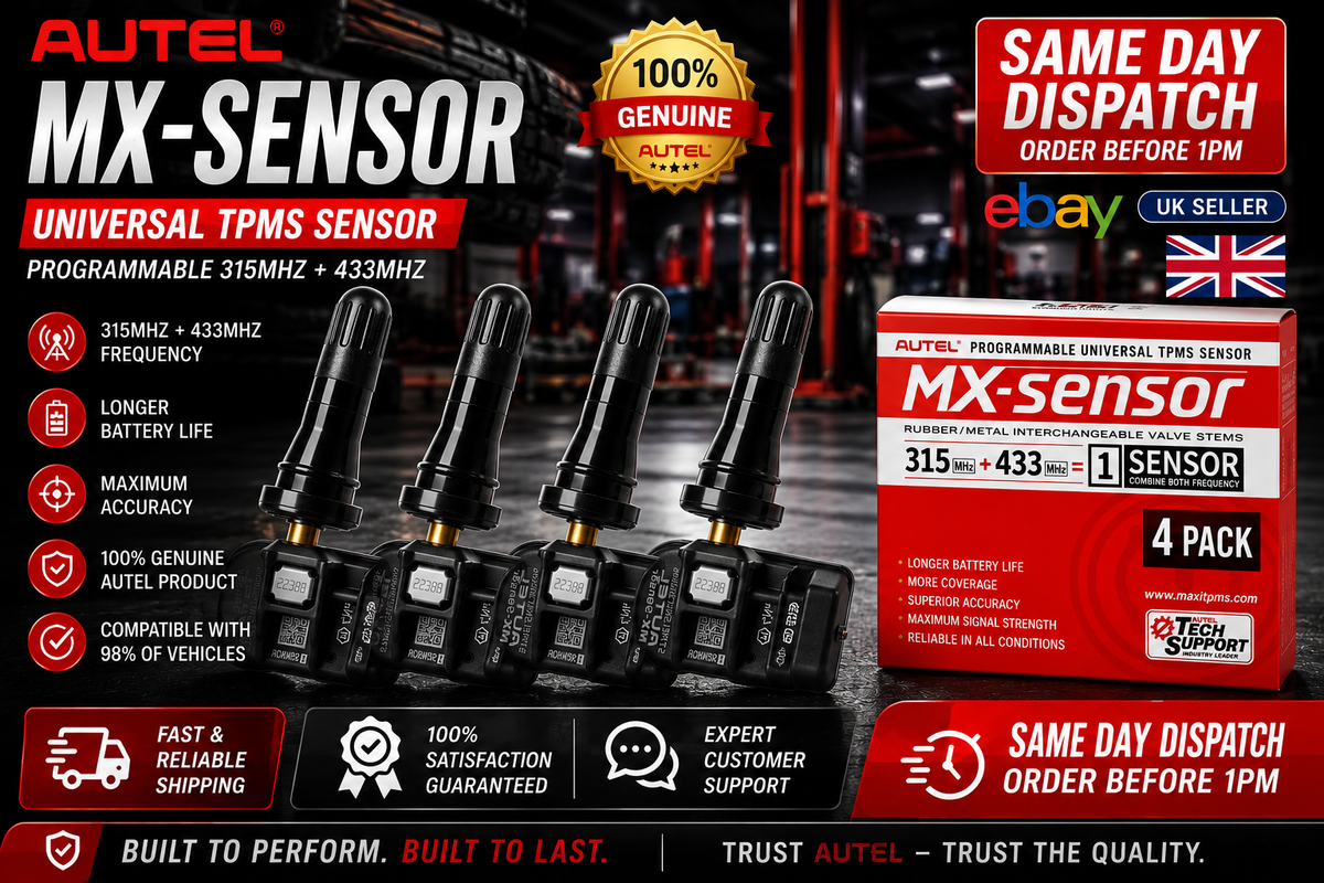 Genuine Autel MX-Sensor Universal TPMS Sensor – Rubber Valve x4