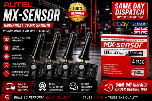 Genuine Autel MX-Sensor Universal TPMS Sensor – Rubber Valve x4