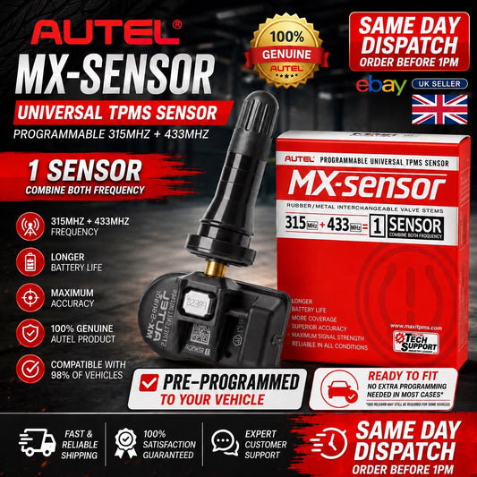 Genuine AUTEL MX-Sensor TPMS 1x Sensors Pre Programmed To Your Vehicle